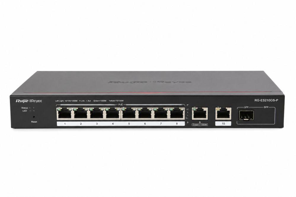 Mājas elektronika Ruijie  Komutators RG-ES210GS-P 10-Port