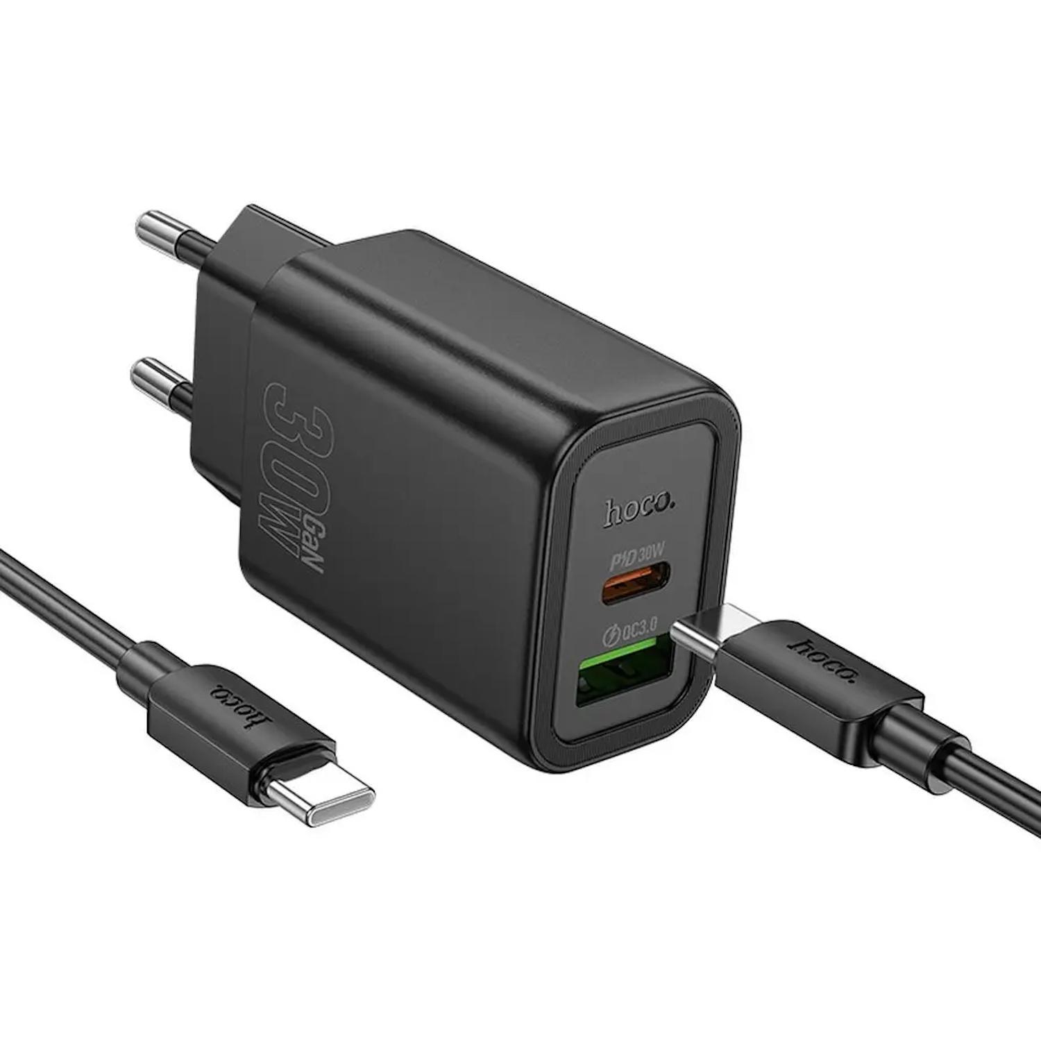 Hoco N63 Charger 30W GaN USB-C/USB-A