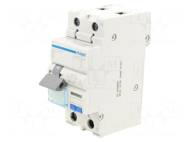 HAGER RCBO breaker | Inom: 16A