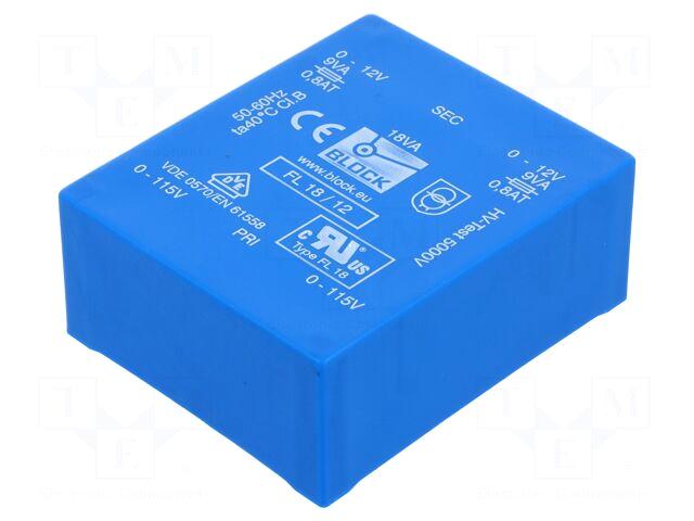 BLOCK Transformer: encapsulated | 18VA |