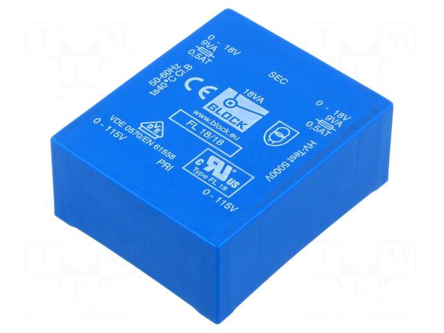 BLOCK Transformer: encapsulated | 18VA |
