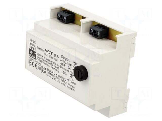 Transformer: isolating | 25VA | 230VAC