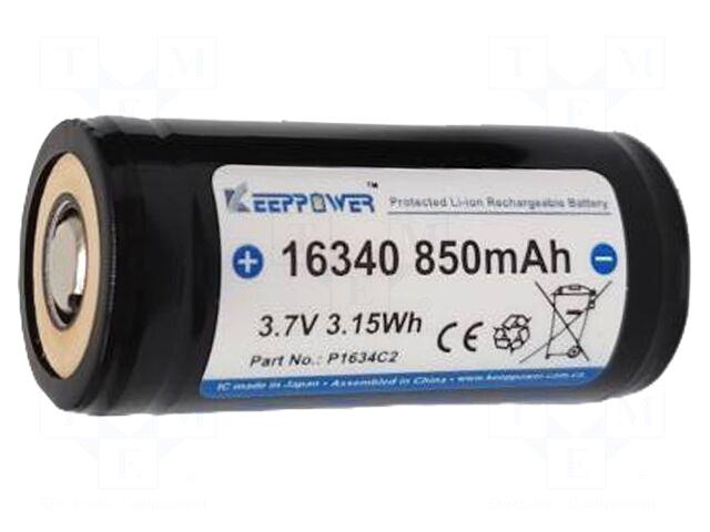 KEEPPOWER Re-battery: Li-Ion | 16340 |