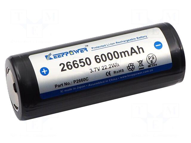 KEEPPOWER Re-battery: Li-Ion | 26650 |