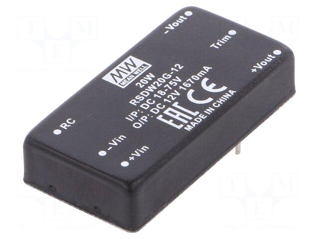 MEAN WELL Converter: DC/DC | 20W