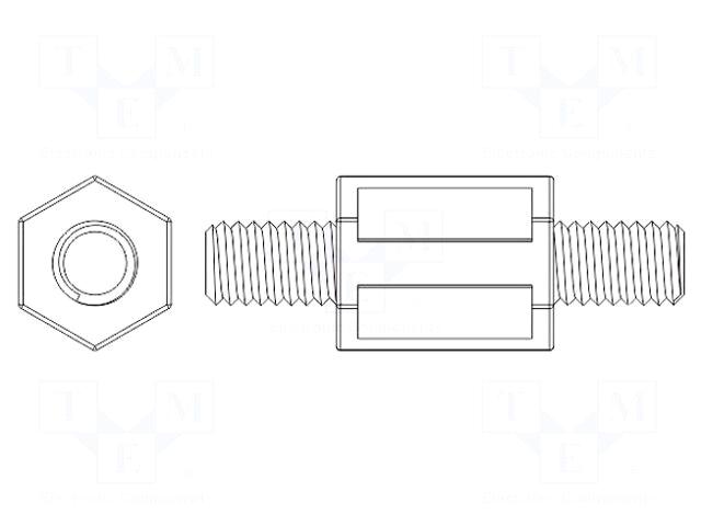 FIX&FASTEN Screwed spacer sleeve | hexagonal
