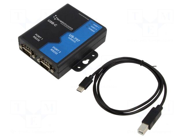 BRAINBOXES Automation module: converter | RS232/USB-C