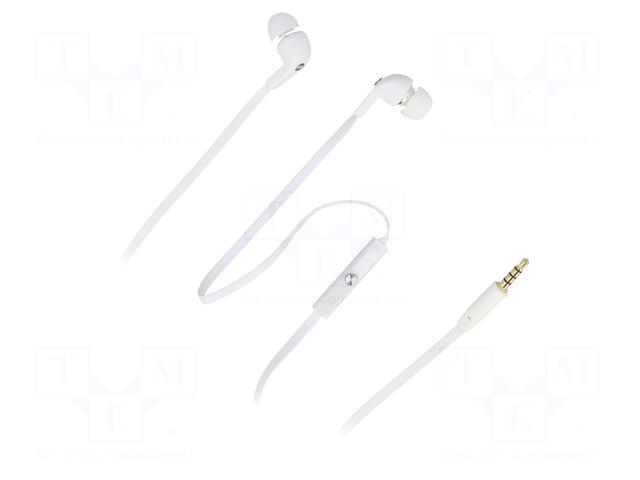 QOLTEC Headphones with microphone | white