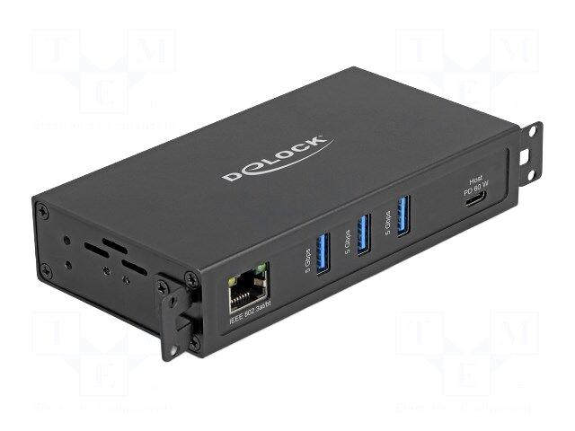 DELOCK Hub USB | RJ45 socket