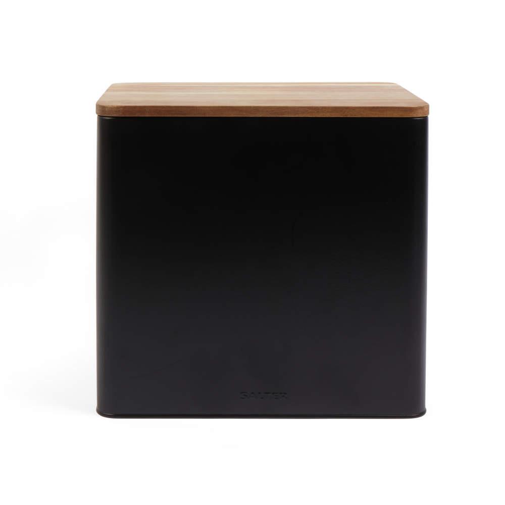 Salter BW128991 Toronto Bread Bin, Black/Wooden