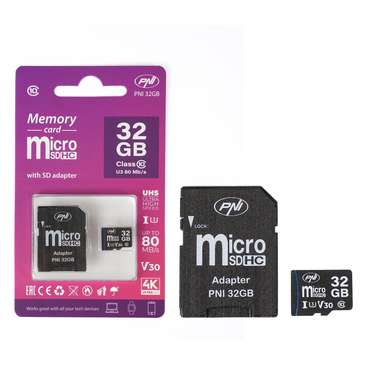 MicroSD PNI 32GB memory card with