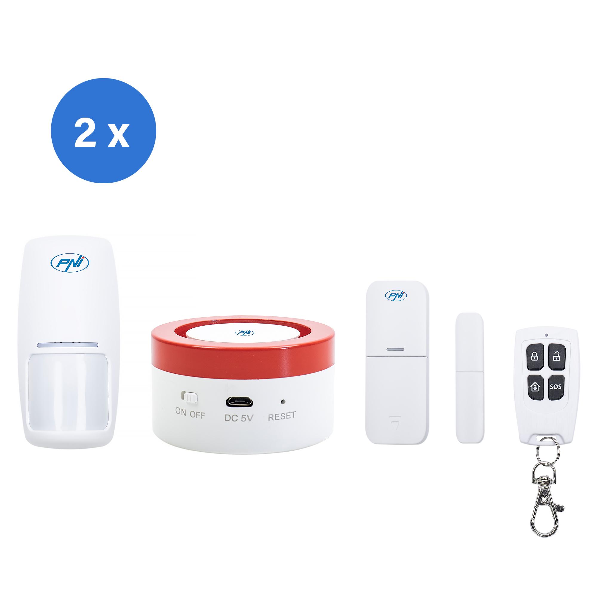 Pack of 2 wireless alarm system
