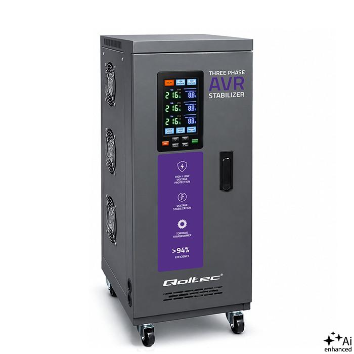 Qoltec Three-phase AVR MULTIPROTECTION voltage stabiliser