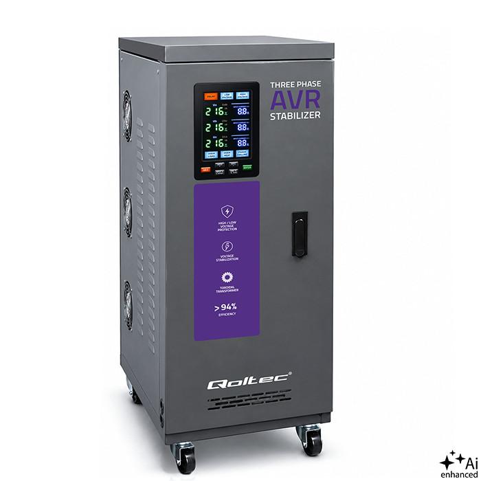 Qoltec Three-phase AVR MULTIPROTECTION voltage stabiliser
