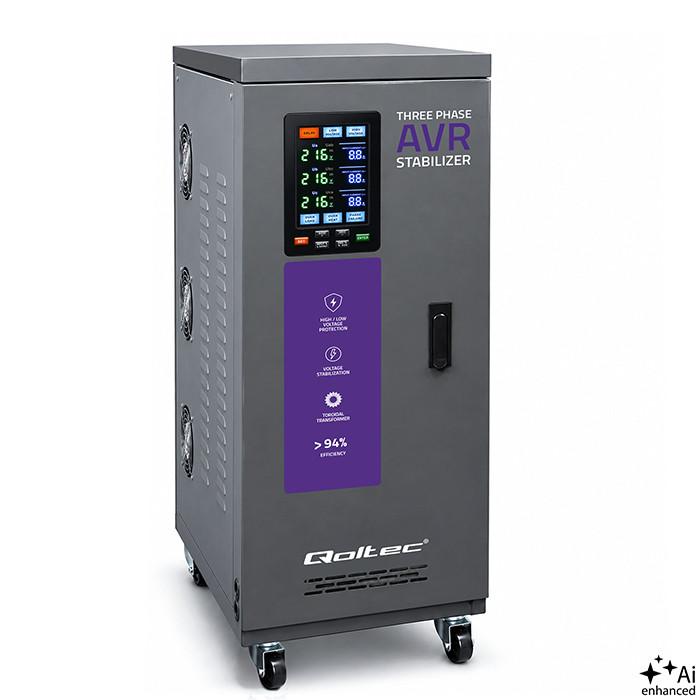 Qoltec Three-phase AVR MULTIPROTECTION voltage stabiliser