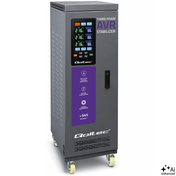 Qoltec Three-phase AVR MULTIPROTECTION voltage stabiliser