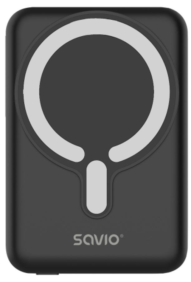 Enerģijas krātuve Savio Black Magnetic 10000mAh