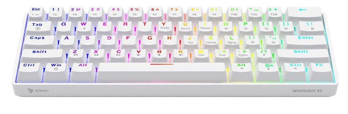 Klaviatūra Savio Whiteout X2 Outemu Peach