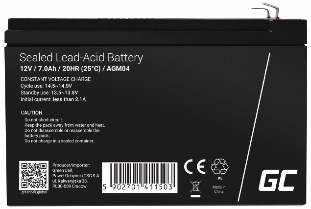 Akumulators Green Cell AGM 12V 7Ah