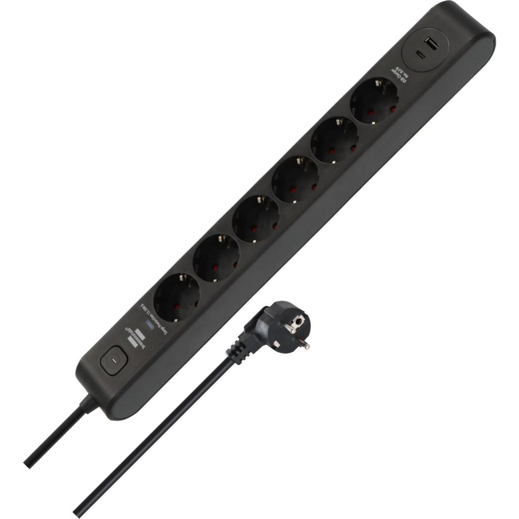 Brennenstuhl 6-way power strip with 1x