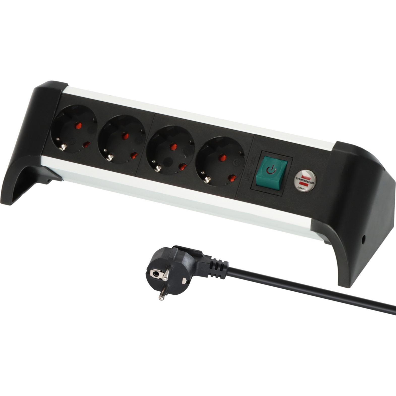 Brennenstuhl Alu-Office-Line 4-way power strip for
