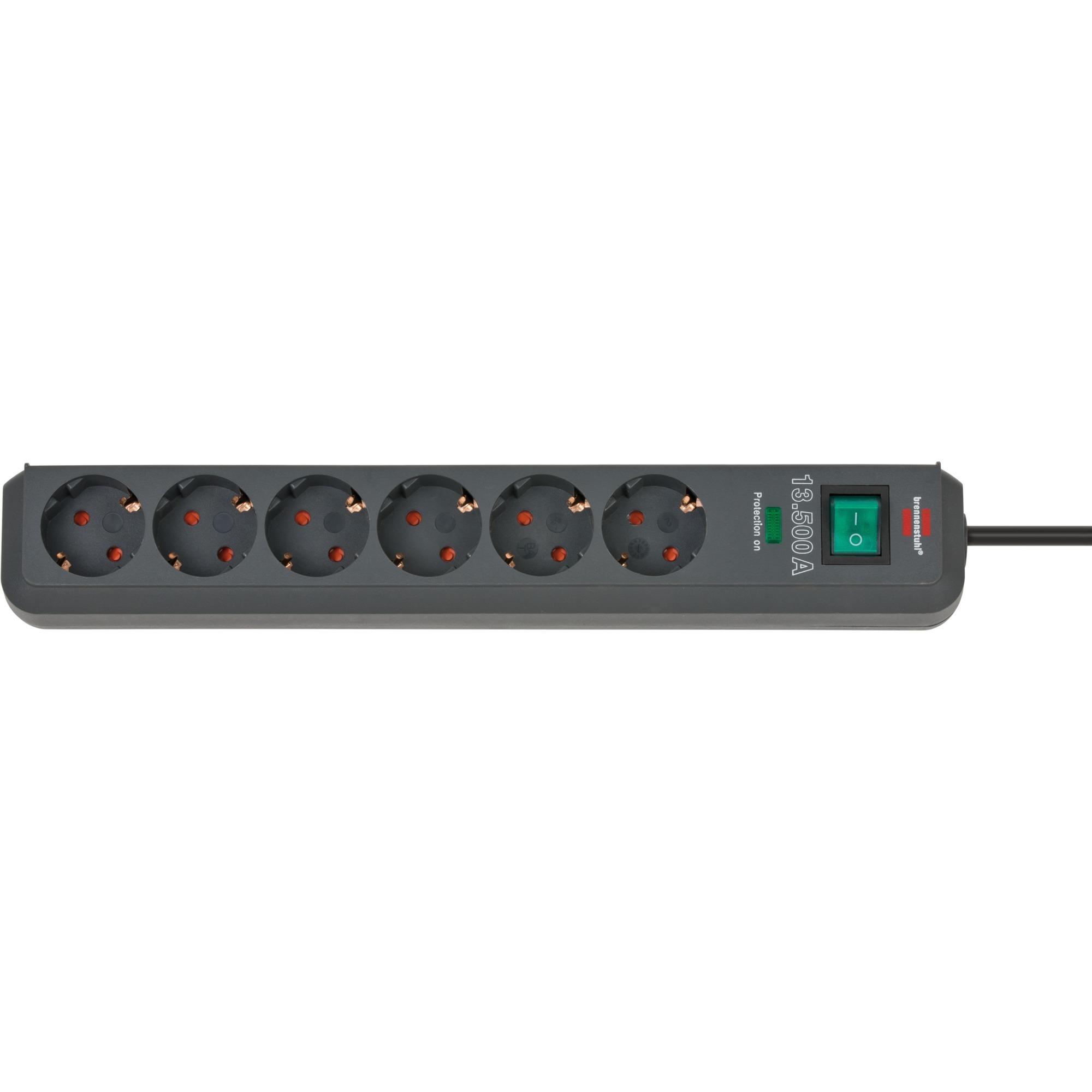 Brennenstuhl Eco-Line 6-way power strip (anthracite