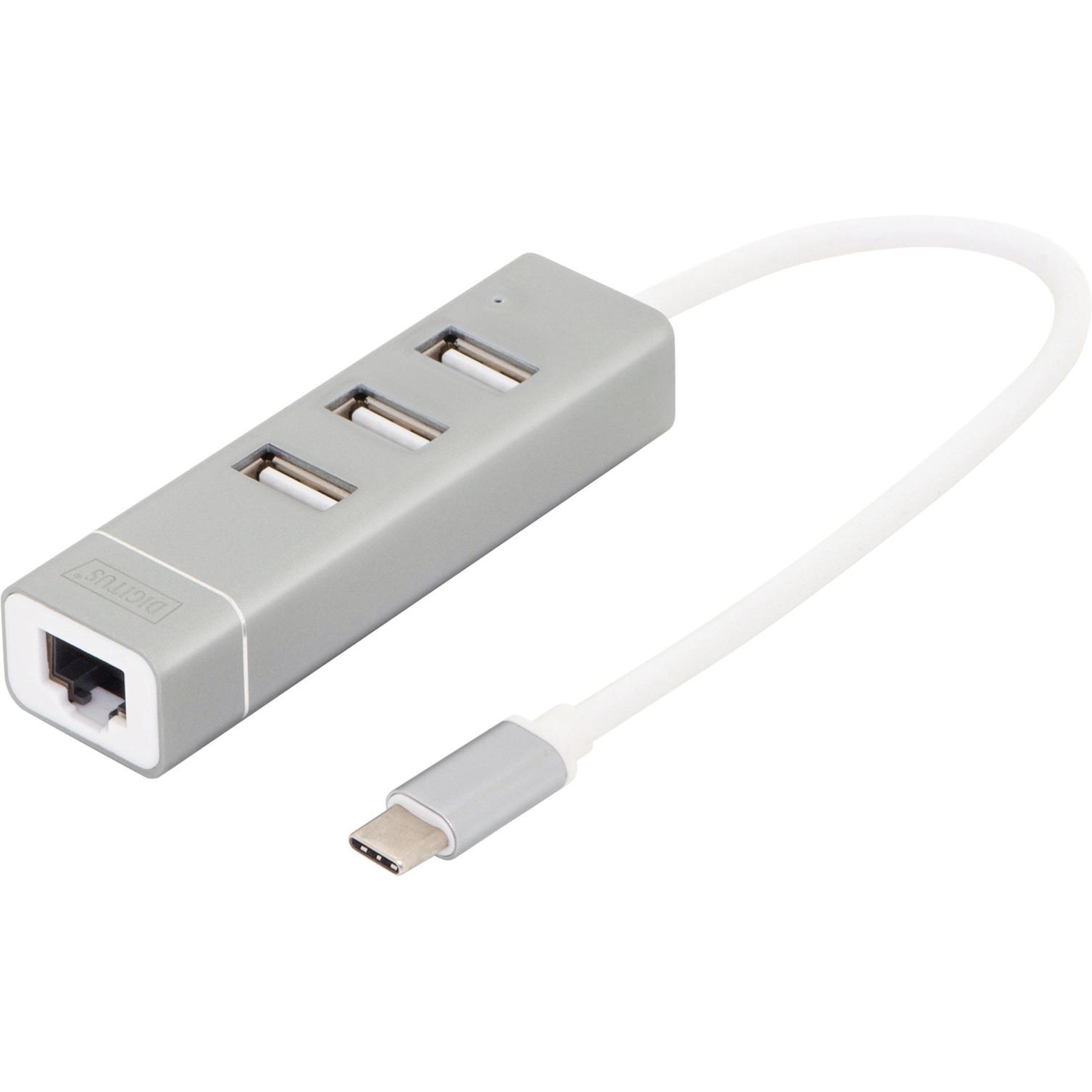 Digitus 3-Port USB Type-C Hub (silver/white