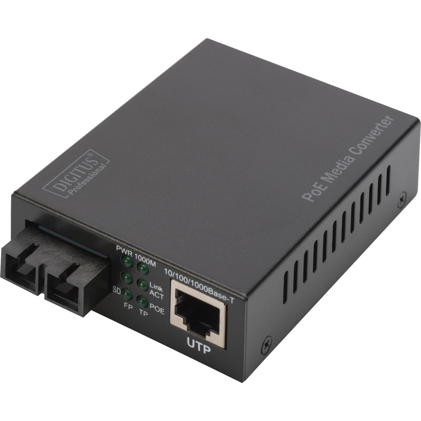 Digitus Gigabit PoE media converter, RJ45