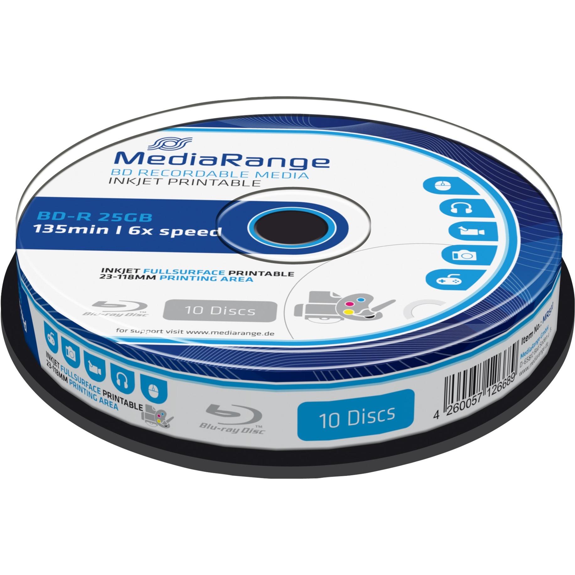 MEDIARANGE BD-R 6x CB 25GB MediaR