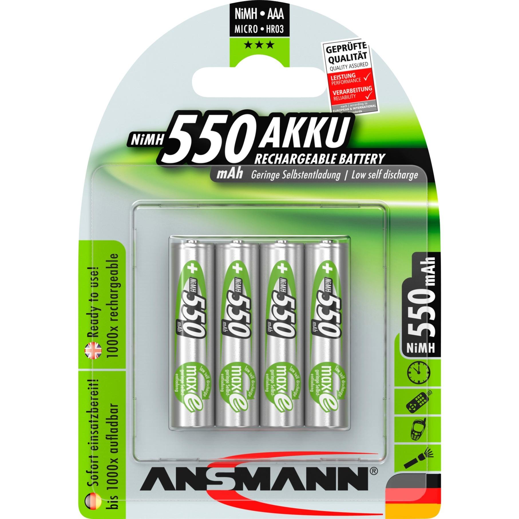 Ansmann Micro NiMh Bateria 4xAAA 550mA