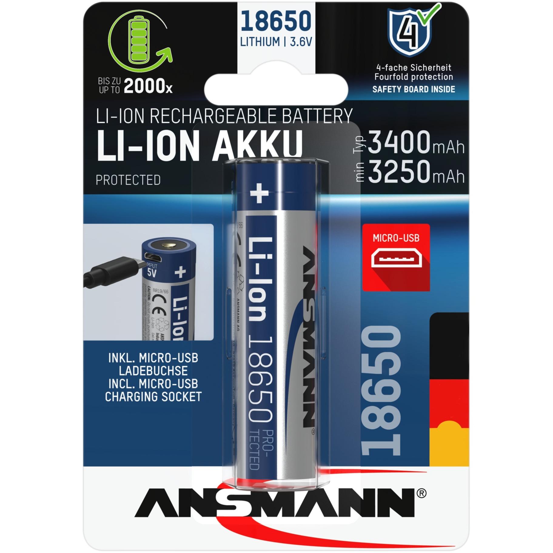 Ansmann Li-Ion battery 18650 3400 mAh