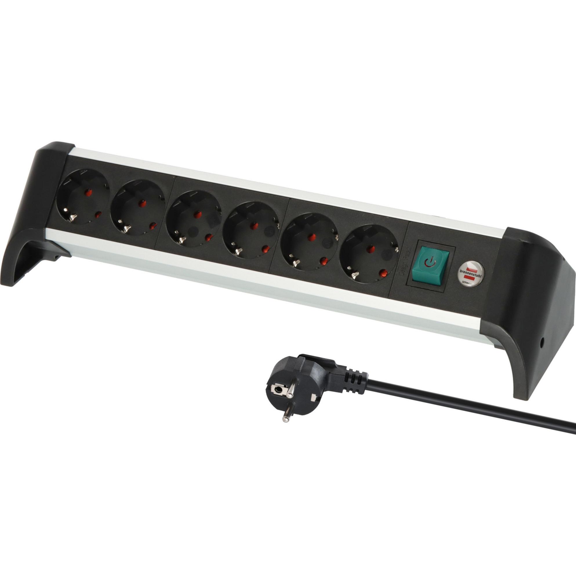 Brennenstuhl Alu-Office-Line 6-way power strip for