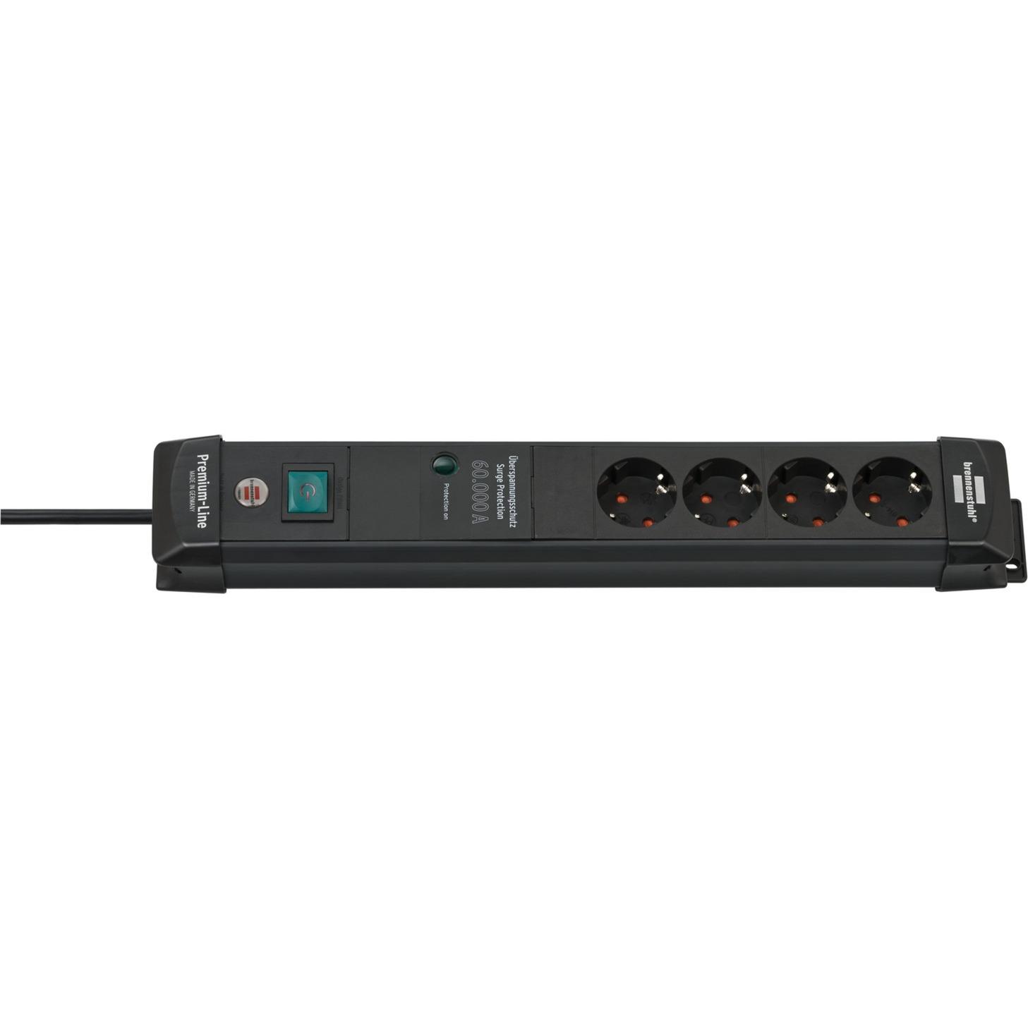Brennenstuhl Premium-Line 4-way power strip black