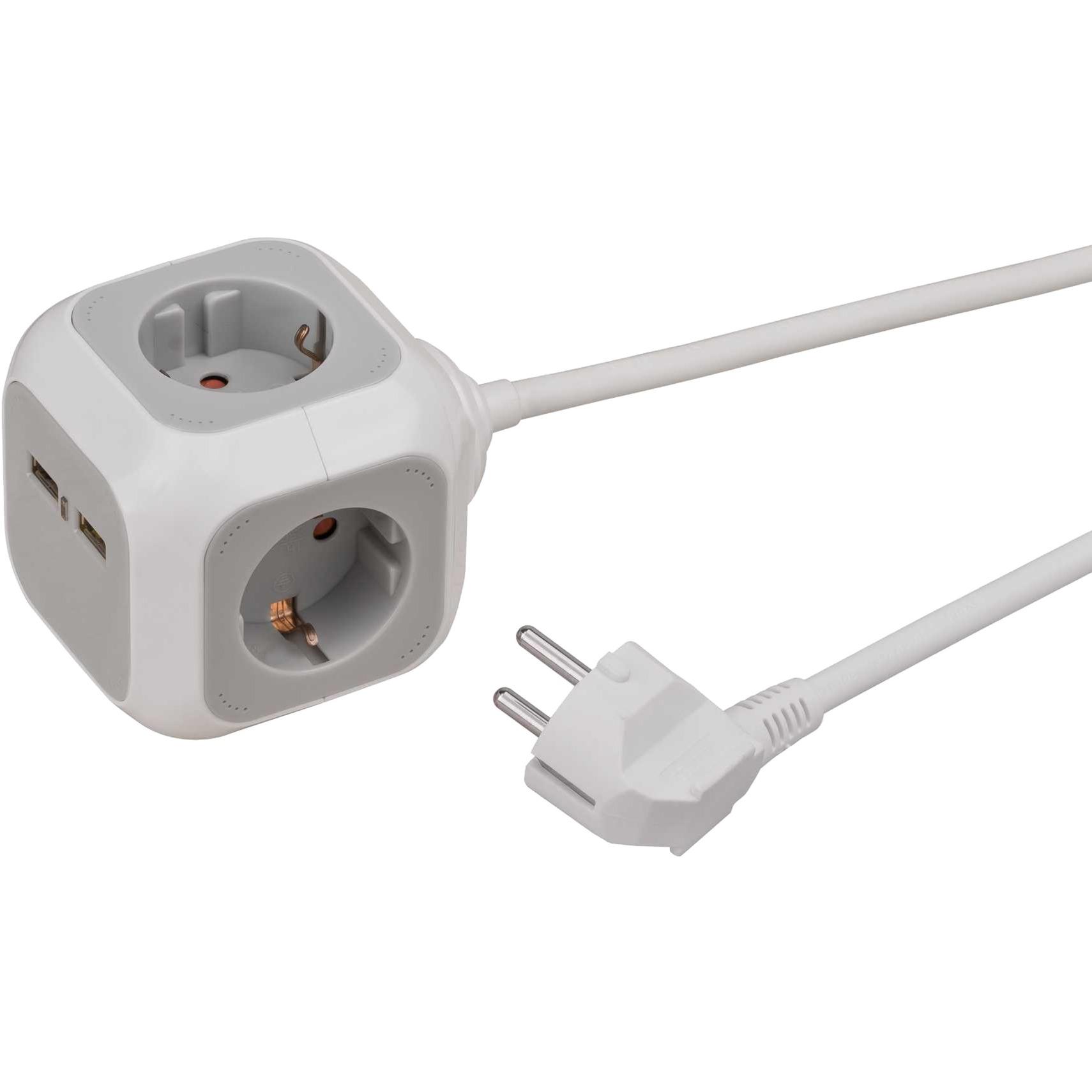 Brennenstuhl 4-way socket cube + USB
