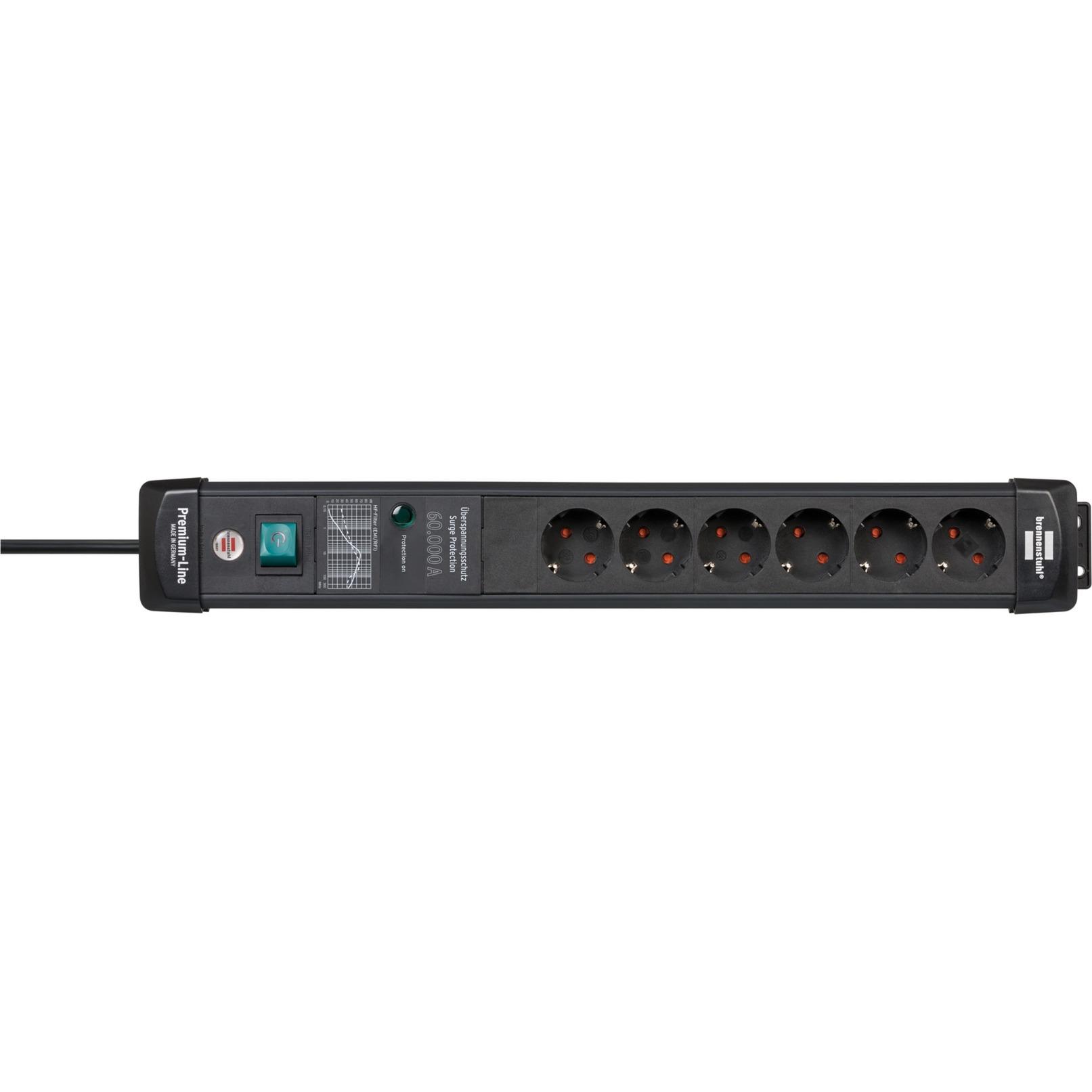 Brennenstuhl Premium-Line power strip 6-way (black