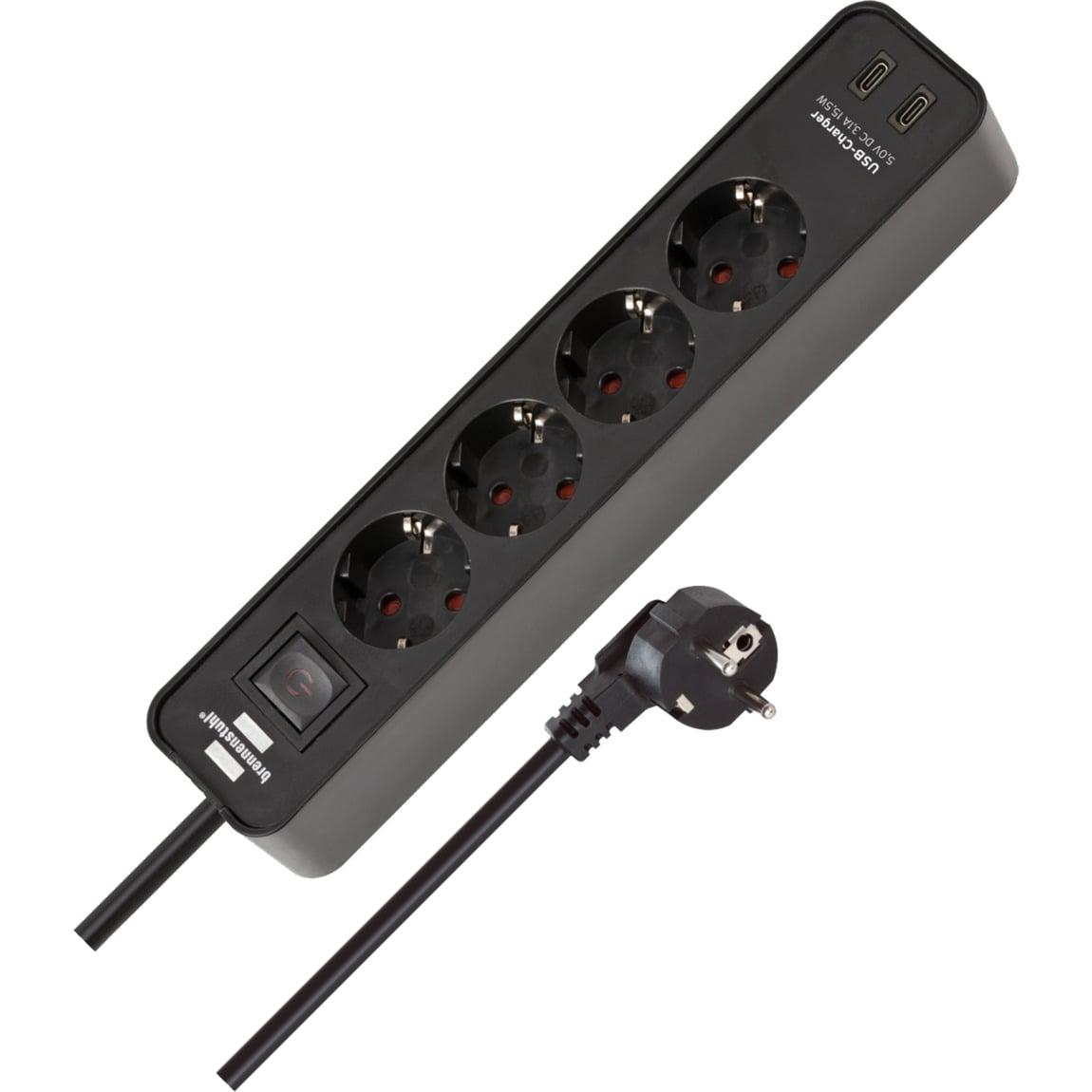 Brennenstuhl Ecolor power strip 4-way, 2x