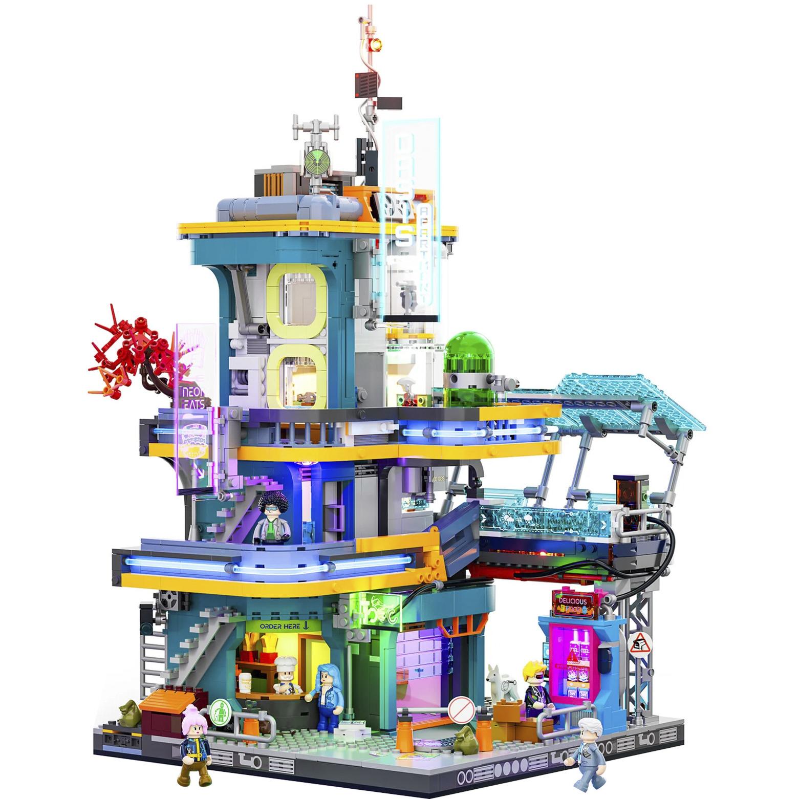 Lumibricks Cyberpunk Neoncity - Apartment, construction