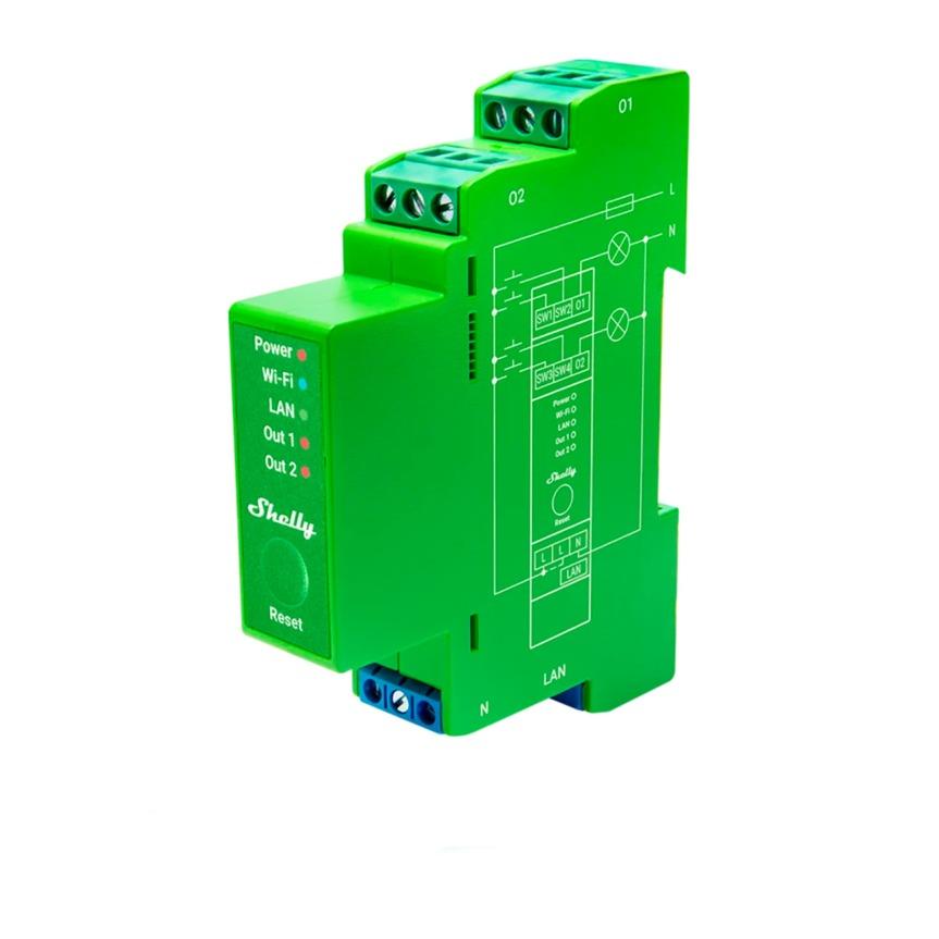 Shelly Pro Dimmer 2PM, Relay (green)