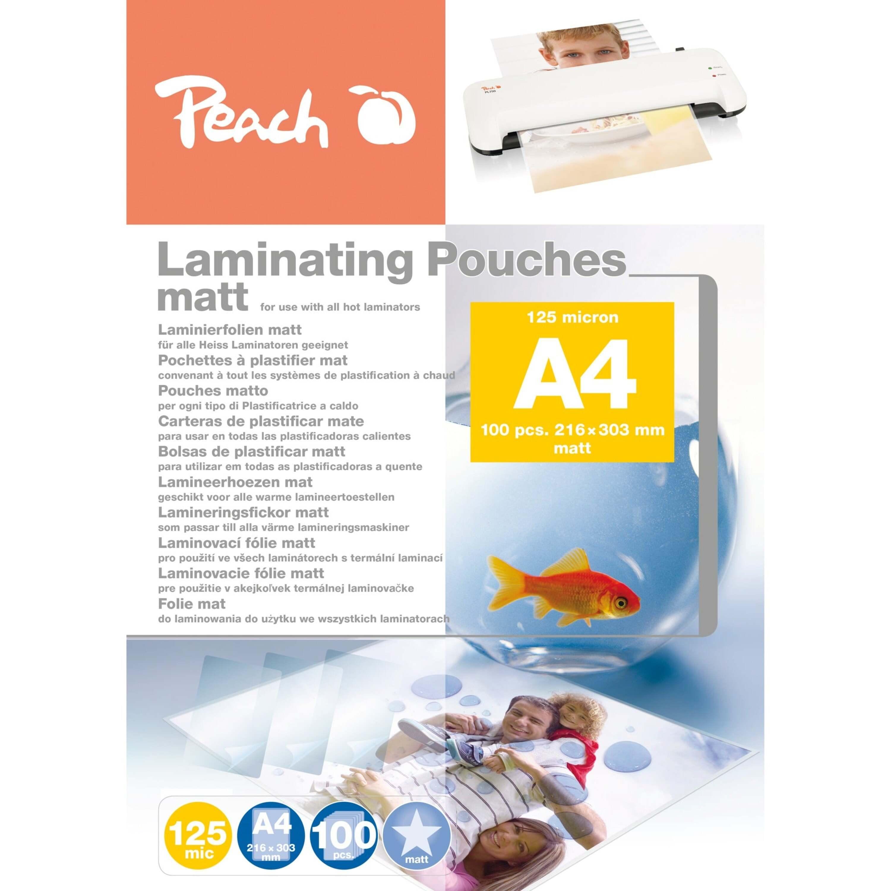 Peach laminating film A4 125mic PP525-22