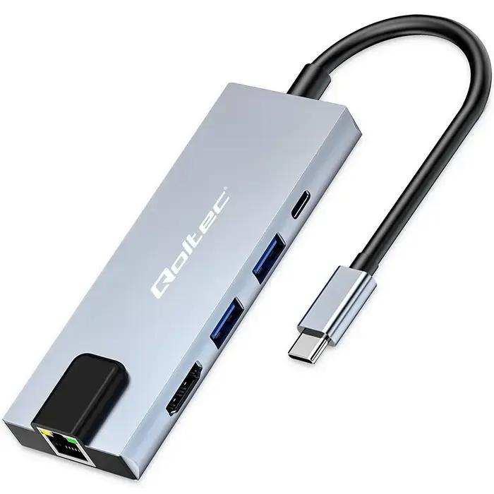Qoltec 53795 centrmezgla adapteris USB-C 5in1