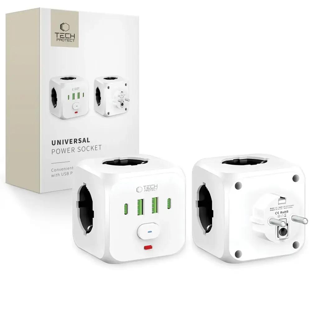 TECH-PROTECT PCL3X4 strāvas rozetes adapteris 2