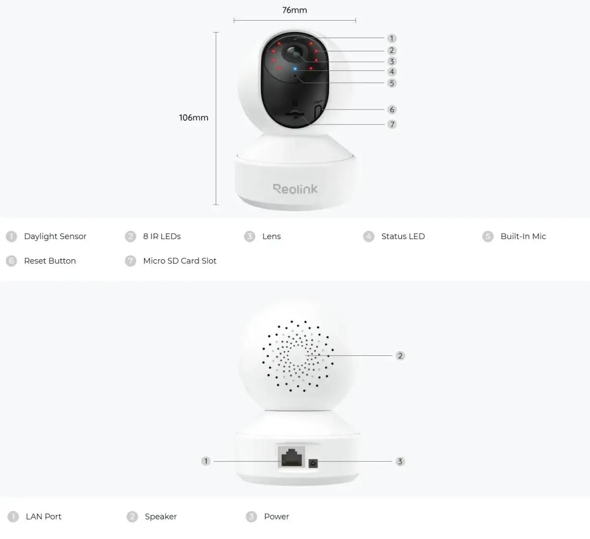 Reolink Bezvadu Wi-Fi iekštelpu kamera, E330