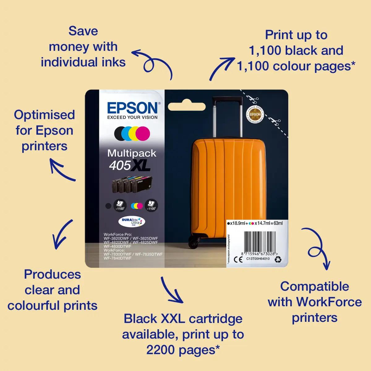 Tintes kārtridžs Epson 405 C13T05G44010 dzeltens