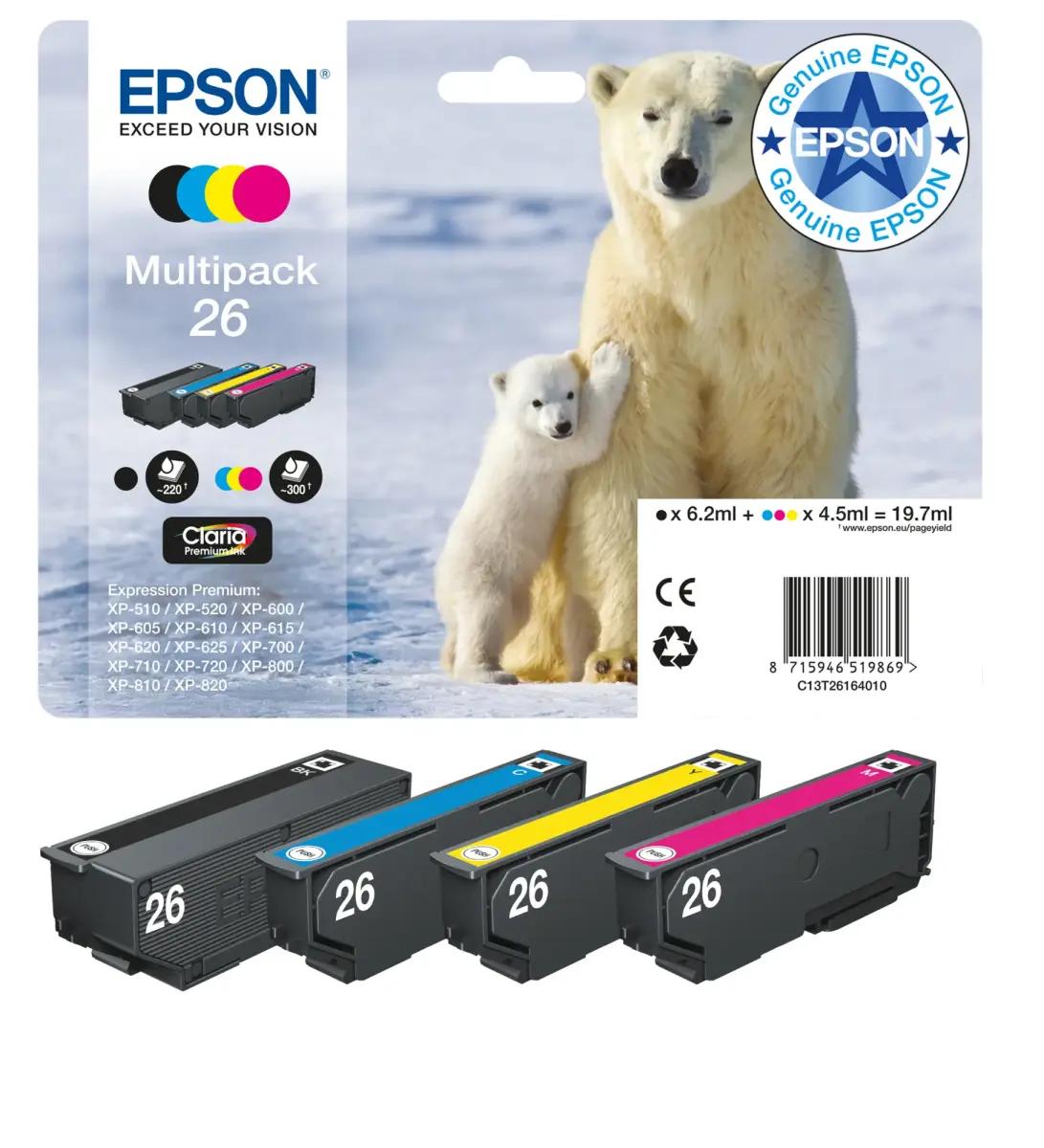 Tintes kārtridžu komplekts Epson 26 C13T26164010