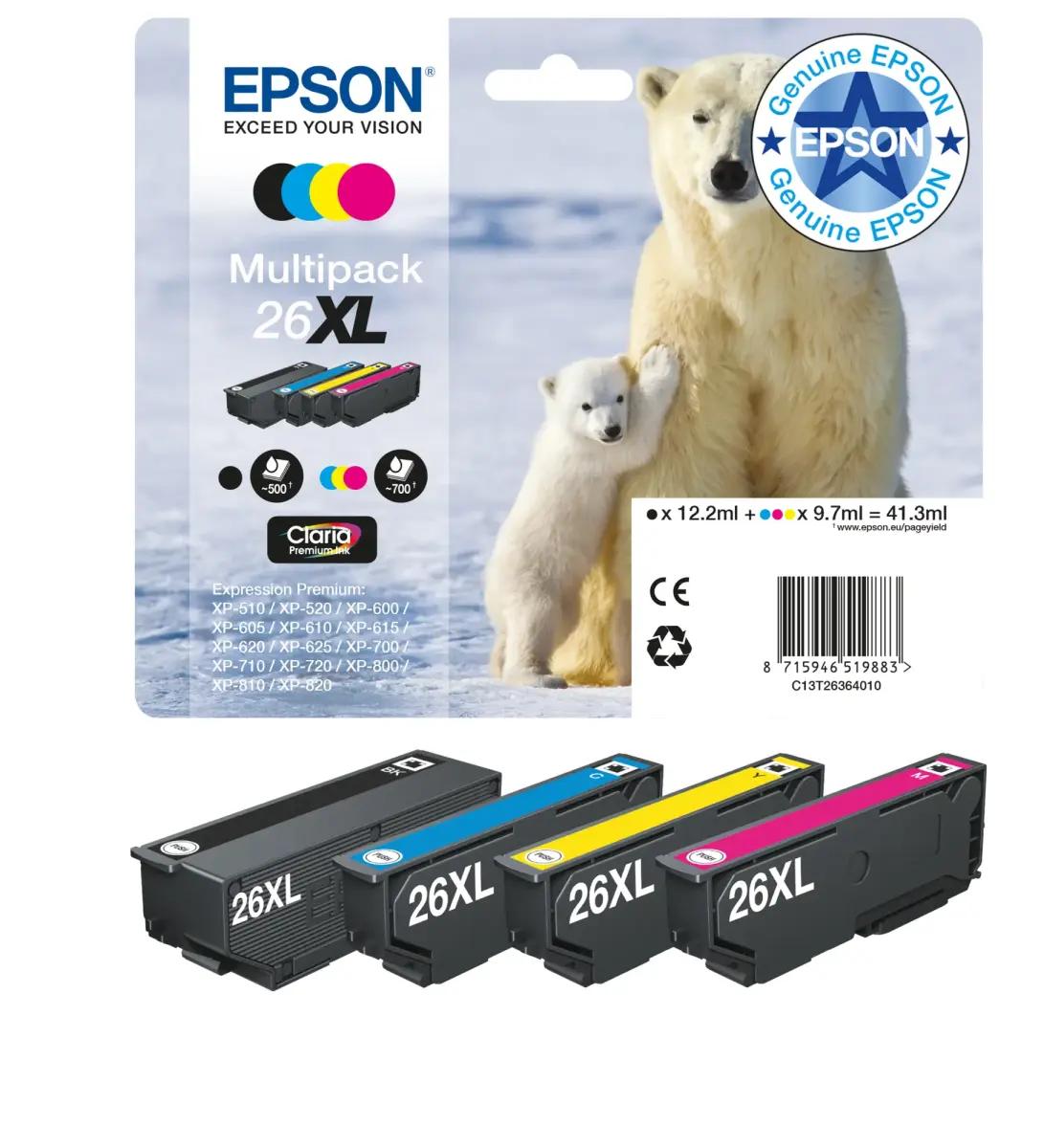 Tintes kārtridžu komplekts Epson 26XL C13T26364010