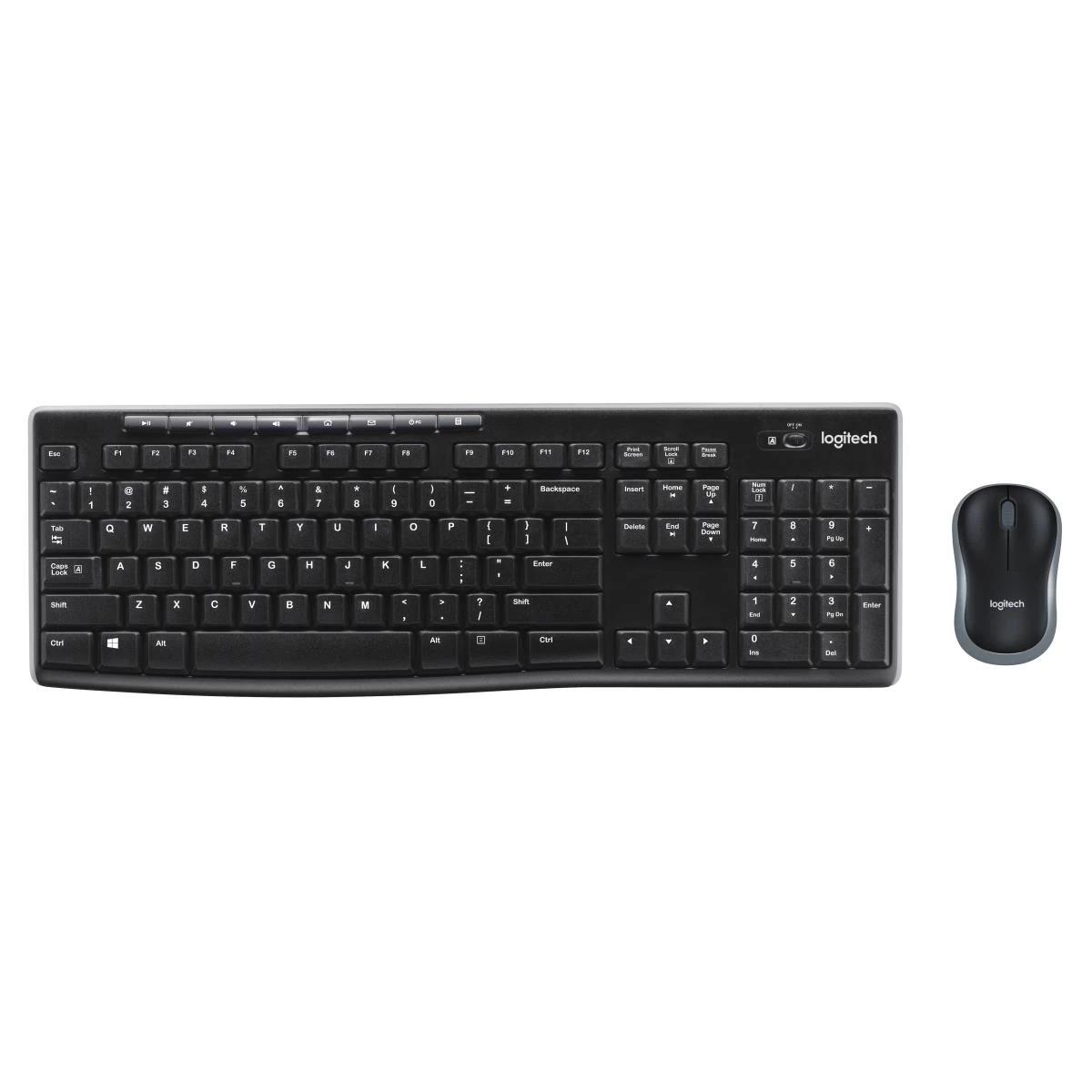 Logitech Wireless Combo MK270, Schwarz, Kabellos