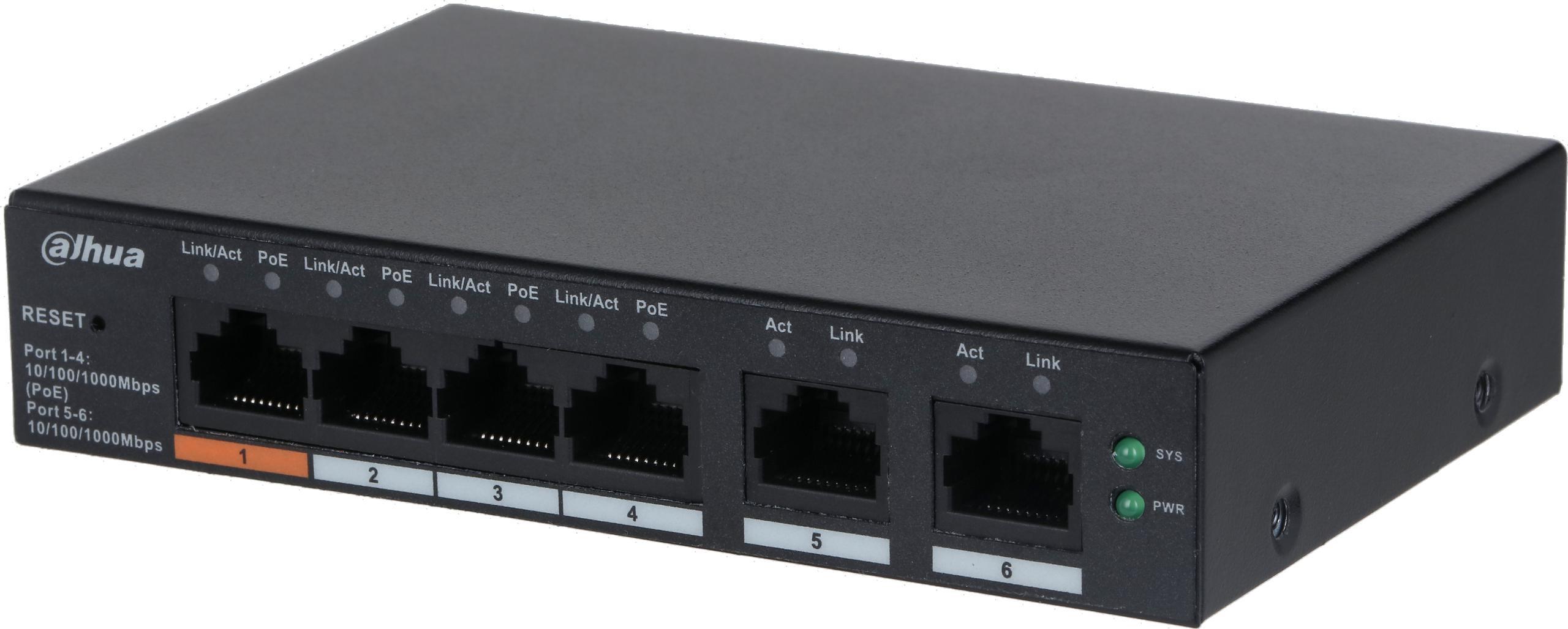 Switch Dahua Technology POE CS4006-4GT-60-V2 4-portu