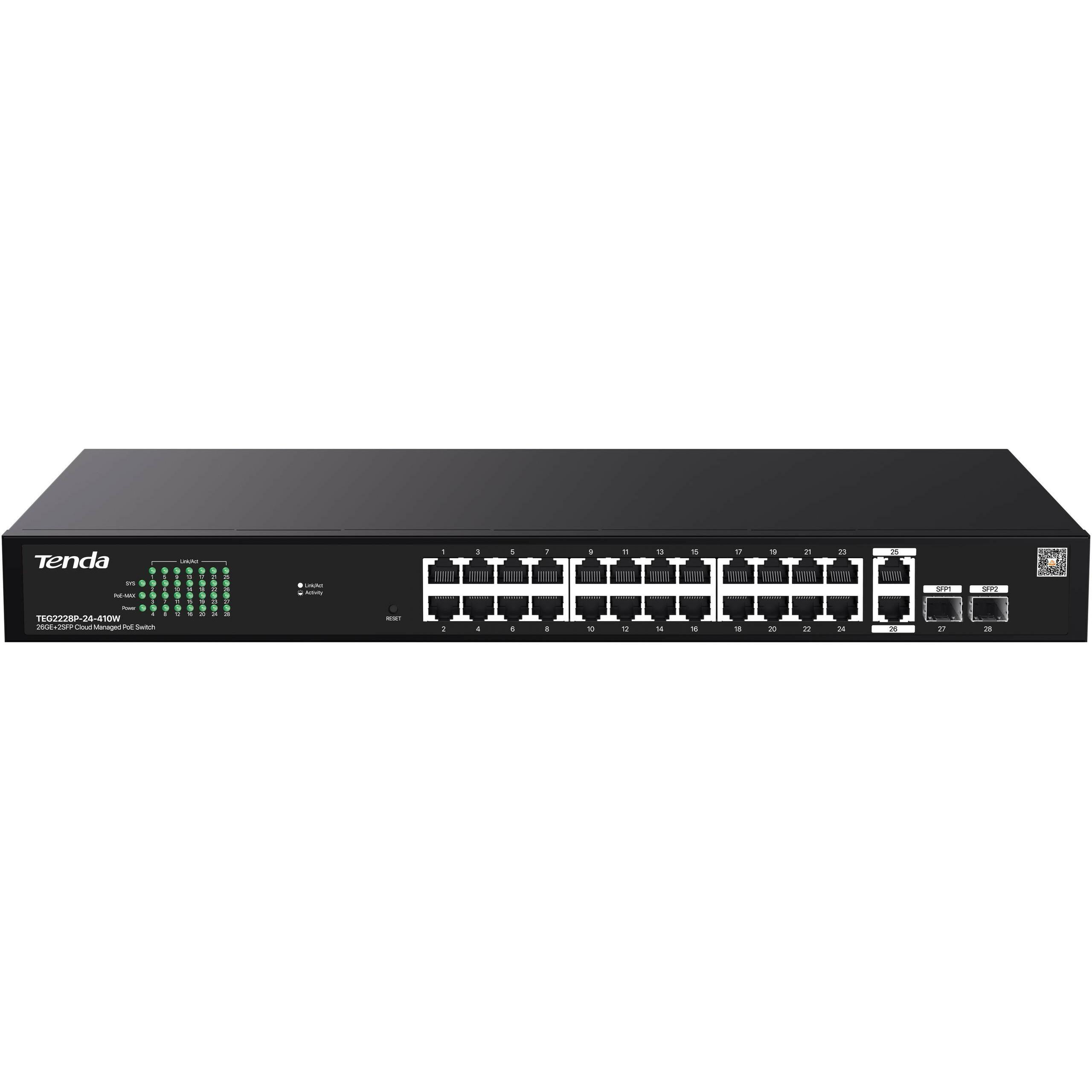 Switch zarządzalny Tenda TEG2228P-24-410W 26x1GbE +