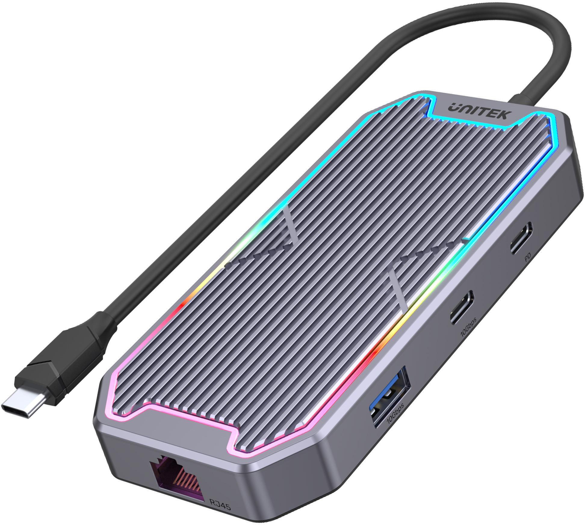 Unitek Hub USB-C HDMI RJ45 3