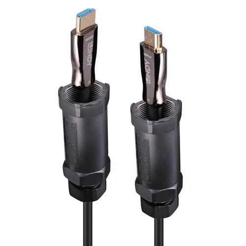 LINDY HDMI optiskā šķiedras hibrīdkabelis, pastiprināts
